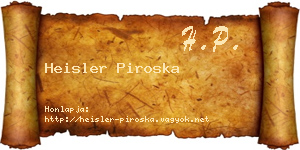 Heisler Piroska névjegykártya